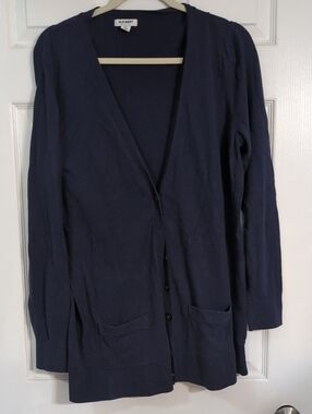 Old Navy Navy Button-Front V-Neck Cardigan
